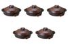 Set of 5 Chrysanthemum Ame 6 Pots X 19 X 11 Banko Ware Earthenware Direct Fire Setomonohonpo No. [21 Cm] Pots, (Pot Only),