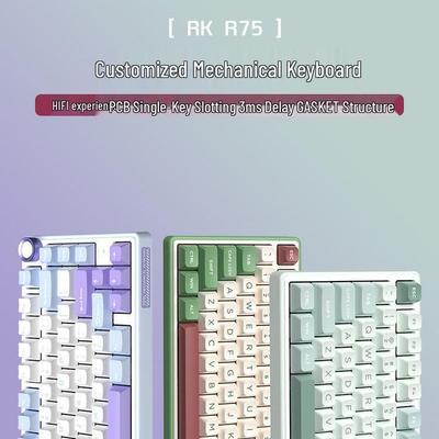 RKR75 Bluetooth Трехрежимная RGB Механическая Клавиатура с Возможностью Горячей Замены для Киберспорта