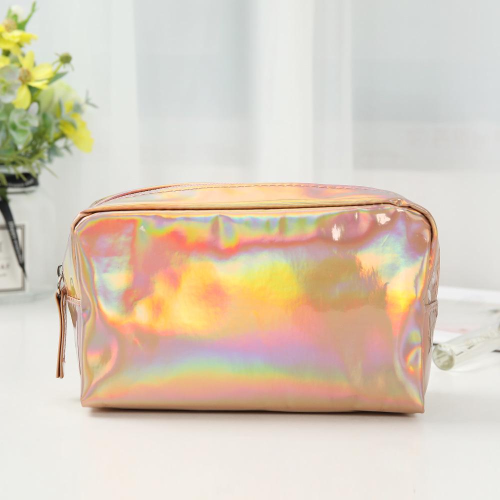 Makeup Fashionable Pu Bag Portable Colorful Square Large Capacity Bag Storage