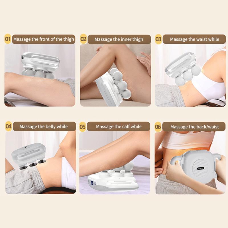 6-головочный массажный пистолет, мышечно-фасциальный пистолет, высокочастотный вибрационный массажер для тела, обезболивающий мышечно-фасциальный пистолет