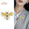 Брошь в виде пчелы, сверкающая, нержавеющая, устойчивая к коррозии, большая брошь в виде насекомых, булавка, модное платье, аксессуары для пальто