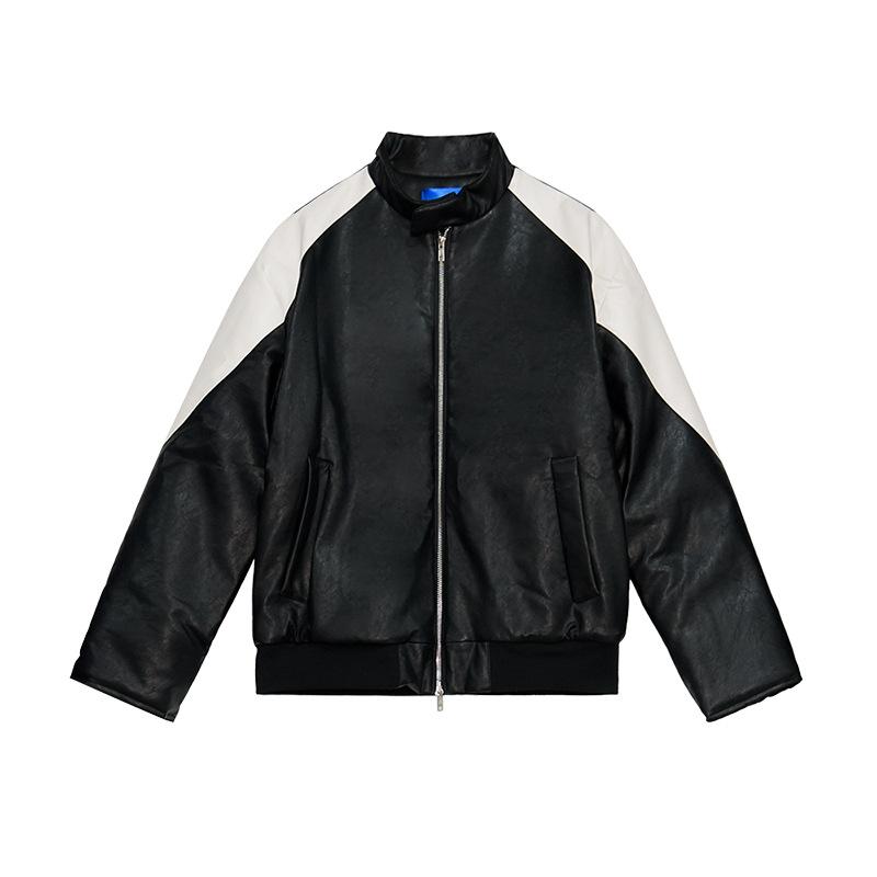 Винтажная лоскутная кожаная куртка, мужская трендовая хулиганская и красивая кожаная куртка, маленькая и свободная куртка