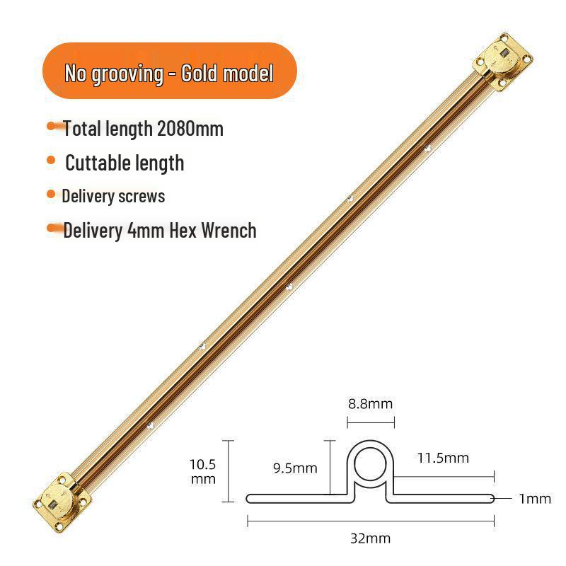 Surface-Mounted No-Groove Wardrobe Door Straightener for Double-Opening Cabinets
