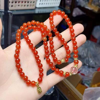 Модный многорядный браслет для женщин из красного агата - Изысканный простой модный дизайн
