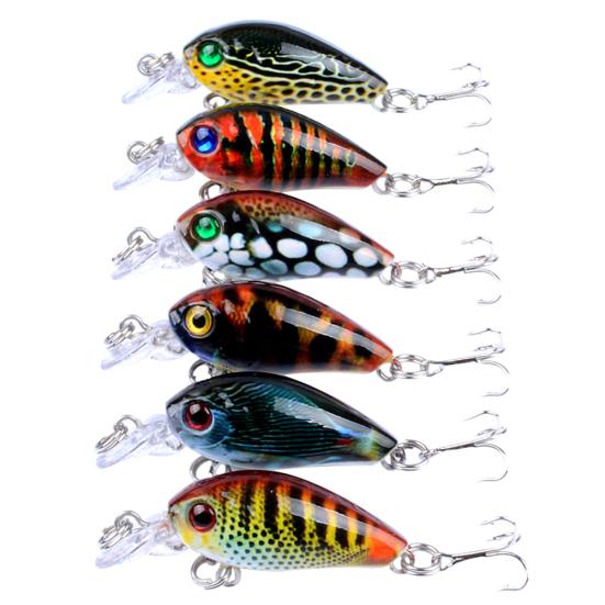 MUQZI Sports Accessory 6Pcs 4.5cm 4g Fishing Artificial Hard Lifelike Lure Wobbler Water Fish Swim Bait