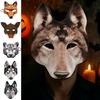 Wolf Halloween Werewolf Mask Party Props Animal Half Face Mask Tiger EVA Mask  Costume Props