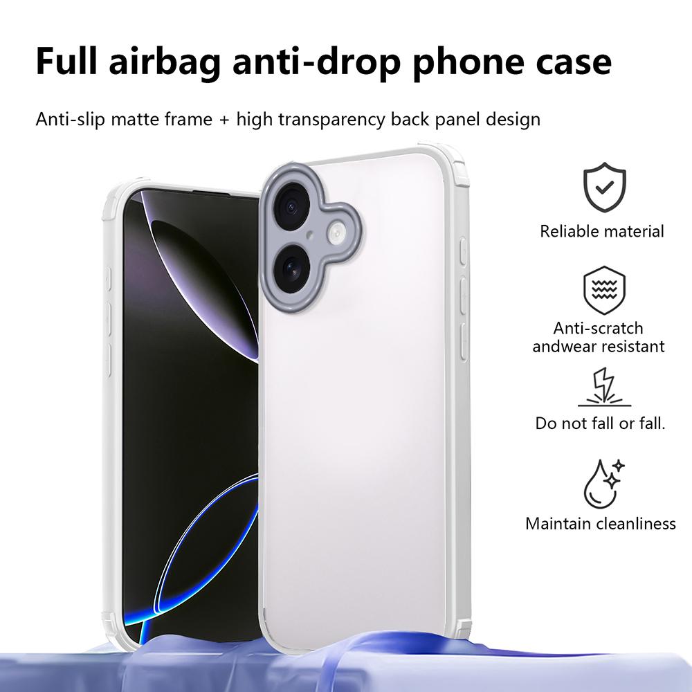 For iPhone 16 Case Reinforced Corner Shockproof TPU + Acrylic Phone Cover