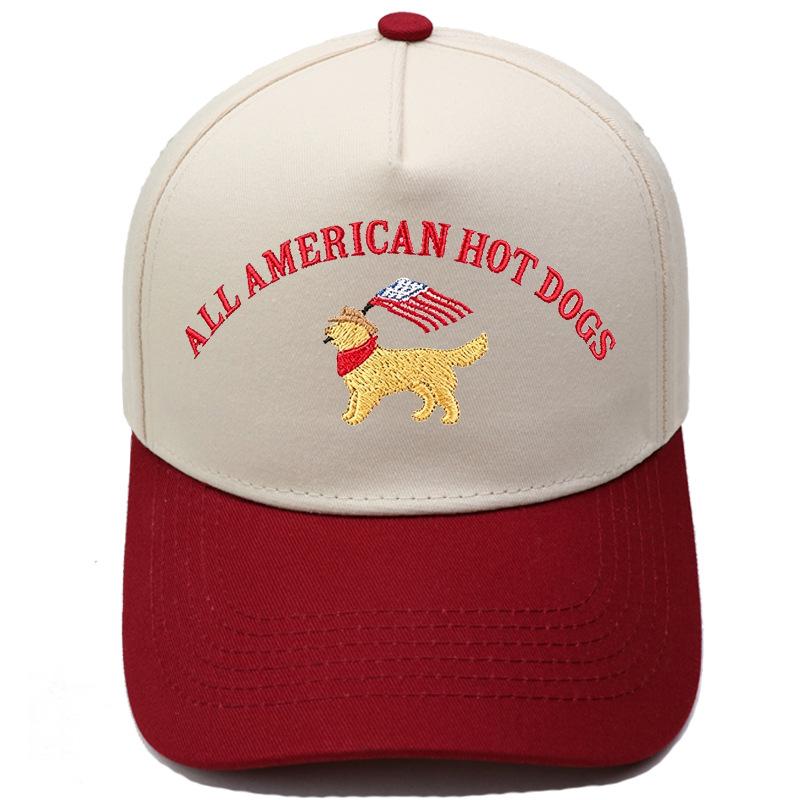 ALL MAERICAN DOGS Truck driver hat dog embroidery color matching baseball cap men's and women's casual hat