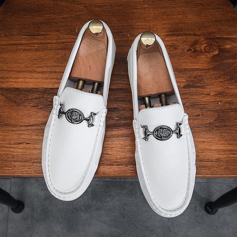 Осенняя обувь Doudou с одной педалью, мужская, корейская версия, универсальная, британская, повседневная, кожаная, мужская, модная обувь может быть