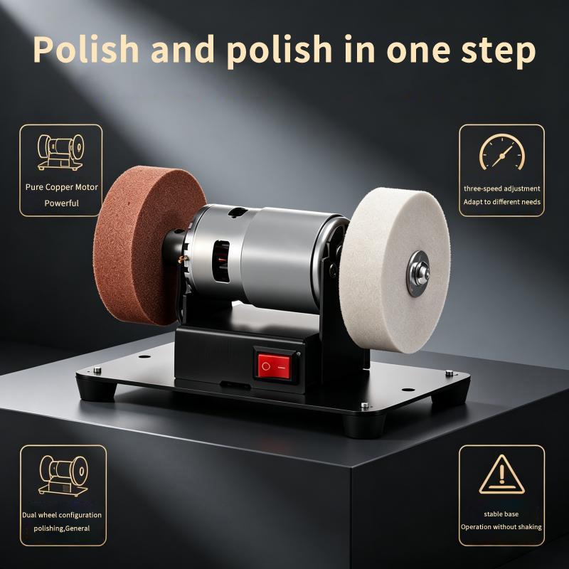 100W High Efficiency Double Disc Electric Grinder 3 in 1 Grinding Polishing Drilling Tool for Small Parts Processing