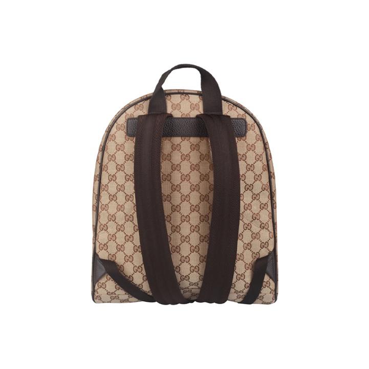 Gucci Vintage Logo Fabric And Leather Backpack Unisex Backpacks Ebony Brown 449906-KY9NN-9873