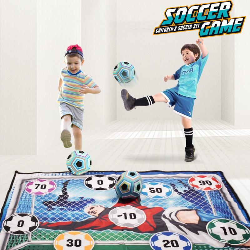 Fun And Colorful Childrens Soccer Play Mat Set With Soft Plush Pillow And Accessories