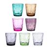 Colorful Translucent Water Cups 310ml Diamond Pattern Tumblers Unbreakable Heat Resistant BPA-Free Stackable Glasses for