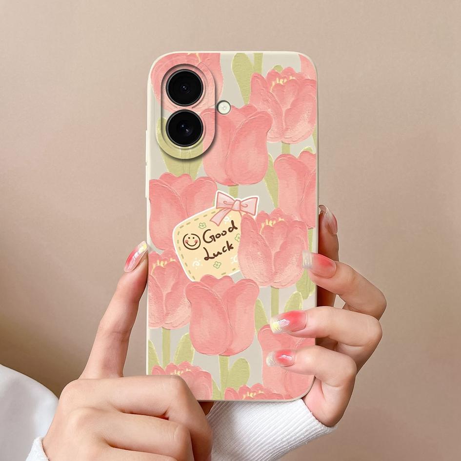 Чехол для Apple iPhone 16 Plus 16pro 16promax с милым авокадо, милыми цветами, мягкий, тонкий, с жидким силиконом, окрашенный, противоскользящий, противоударный корпус для iPhone Capa