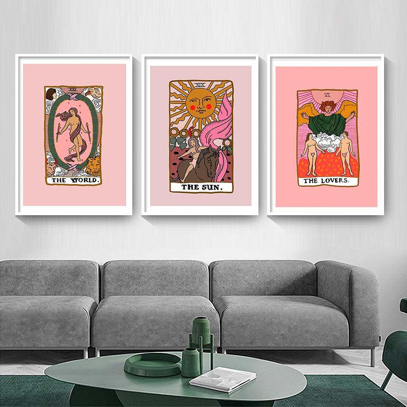 Любители скандинавских стран, постер Таро, Звездный человек, холст, картина, иллюстрированный мир, художественный принт, современное солнечное настенное изображение для спальни, домашний декор