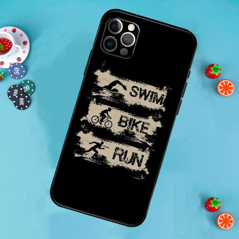 Чехол Triathlon Tri Life Swim Bike Run для iPhone 16 15 14 Pro Max 14 Plus 11 12 13 Pro Max Mini X XR XS Задняя крышка