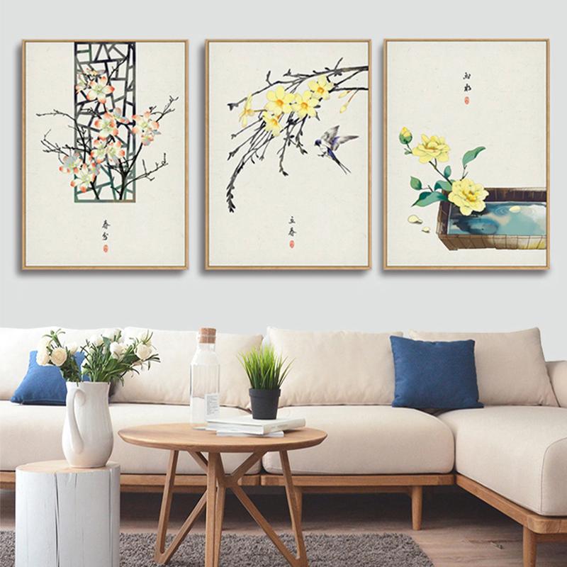 Китайская живопись на холсте для домашнего декора, 24 вида праздников, пейзажное настенное искусство, картины для гостиной, китайские постеры