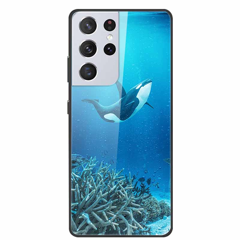 For Samsung Galaxy S25 Ultra Tempered Glass Case Back Cover Hard Phone Cases for SamsungS25 ULTRA Fundas Fashion Protector Coque