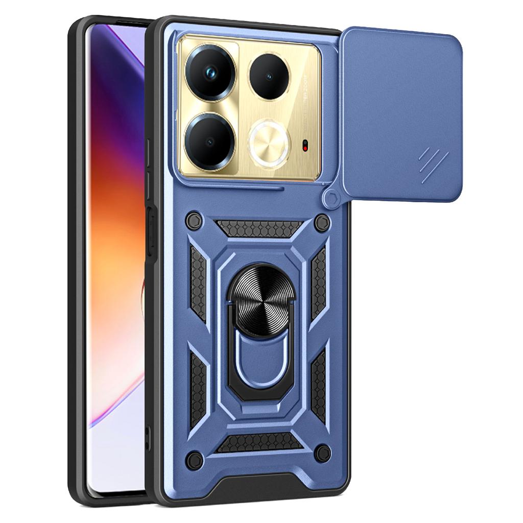 For Infinix Note 40 Cell Phone Case Slide Lens Guard Dust-Proof PC+TPU Phone Shell