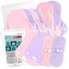 Easy To Wash Cloth Napkins 3D Vaginal Discharge Day and Night Set Organic Cotton 10-piece 100% [pink/purple]