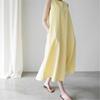 Summer Cotton and Linen Dress Women's Loose Long Sleeveless Over-the-knee Linen Vest Skirt