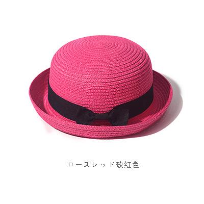 Sunscreen small round straw hat small fresh student sunshade curled edge beach hat women's versatile sun hat summer versatile