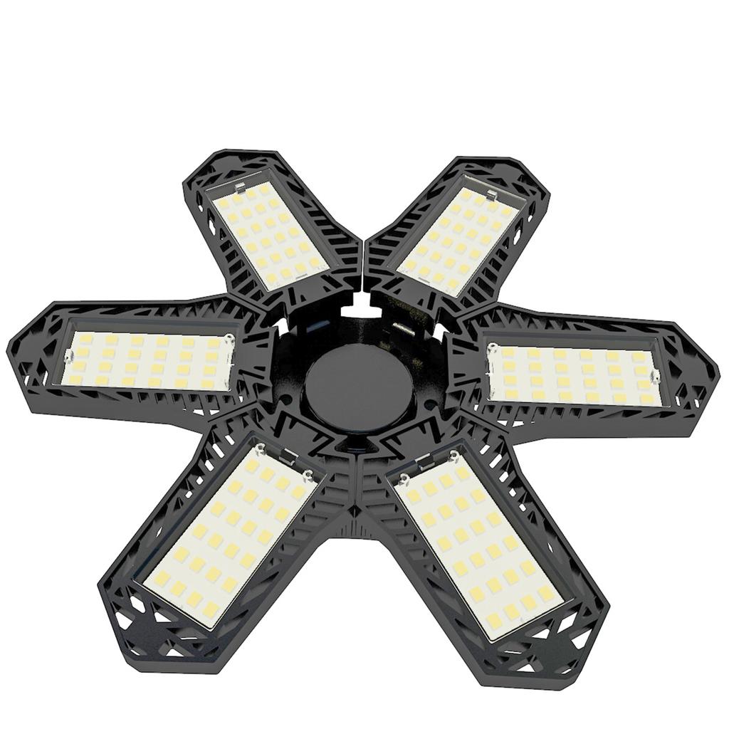 Светодиодные светильники для гаража - мини-потолочные светильники с 6 регулируемыми панелями, деформируемый вентилятор, потолочный светильник, 100-265 В