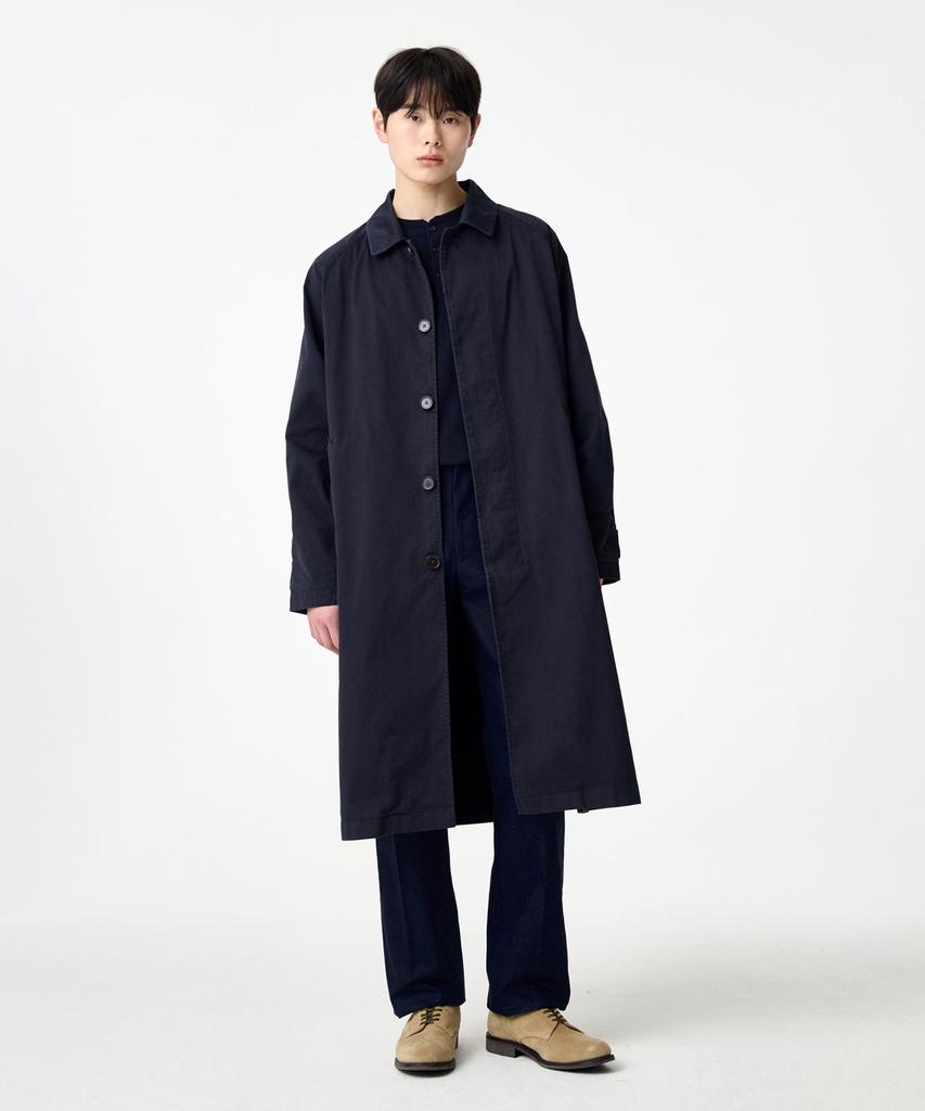 Man On The Boon Cotton Raglan Trench Coat_Navy 4715109001