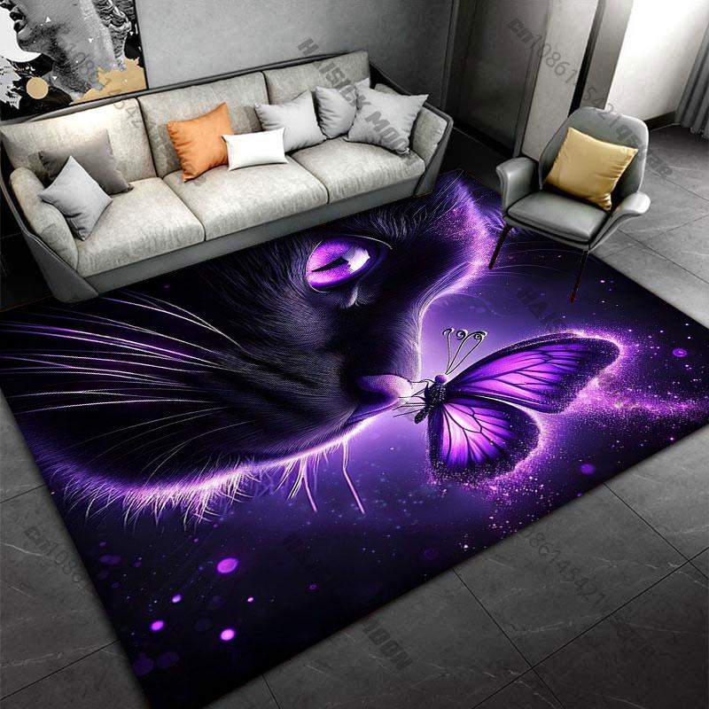 Mystical connection between cat butterfly carpet Yoga living room room decor children's crawling mat doormat area rug