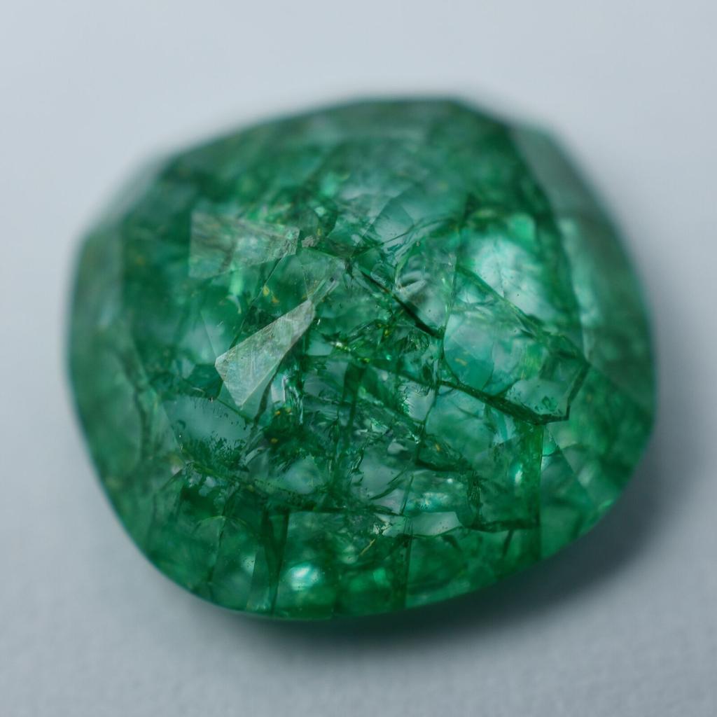 Natural Green Emerald Loose Gemstone Square Cushion Cut 6.65 ct for Jewelry Making and Crafts