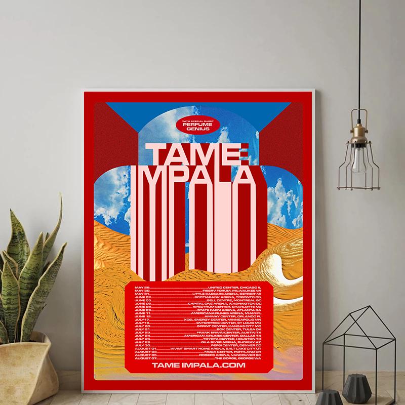 Психоделический постер Tame Impala и принты, рок-музыкальная группа, тур, художественная картина на холсте, настенные художественные фотографии для гостиной, домашний декор