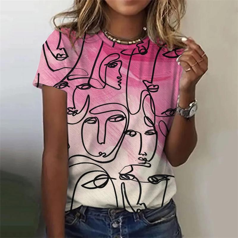 Веселые женские летние топы с короткими рукавами и принтом человеческого лица, модные уличные топы для девочек, тонкие футболки с круглым вырезом и графическими рисунками, размеры XS-6XL, женские забавные футболки