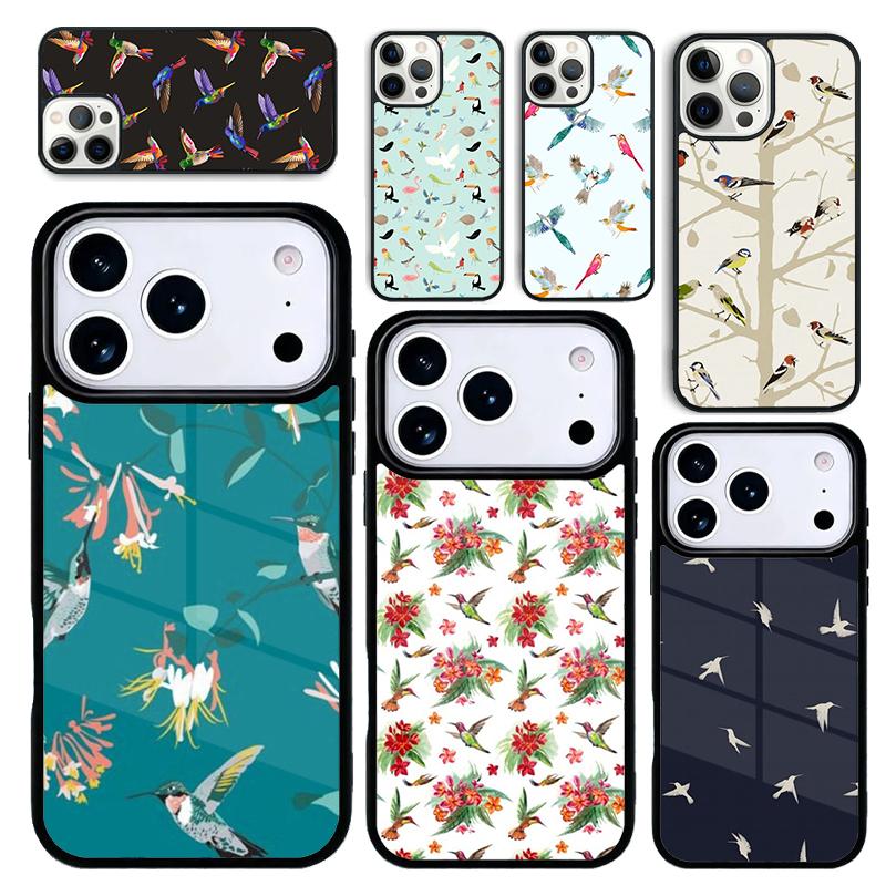 Capa Case for iPhone 17 Air 16 Pro Max 15 Plus 11 13 Mini 14 12 Back Phone Cover Hummingbird