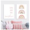 Are My Sunshine Quotes Картина Детская Настенный Художественный Плакат Скандинавские Настенные Панно Детская Комната Декор Розовая Радуга Холст Печать Вы