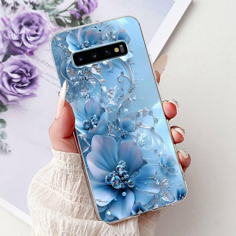 Для Samsung Galaxy S10+ S10 S10e Элегантный Цветочный Бабочка Чехол для Телефона Для Samsung S10e S10 Plus S 10 4G Мягкий Силиконовый TPU Чехлы