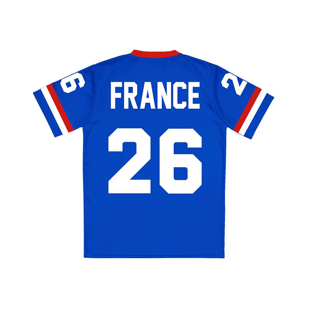Футболка с принтом France Football Джерси Унисекс Уличная одежда Летняя с V-образным вырезом Свободная Мужская Женская Футболка Графический Мерч Мягкая Свободная Модный Дизайн Рубашка