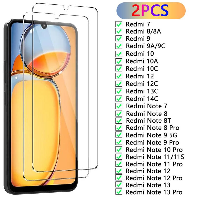 2 шт. защитное стекло на весь экран для redmi 7 8 9 10a 12 13 14c для xiaomi redmi note 7 8 9 10 11 12 13 pro закаленная стеклянная пленка