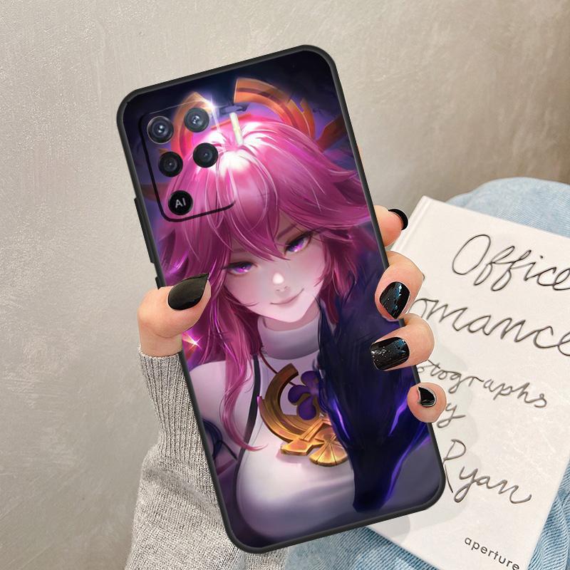 Чехол Genshin Impact Яэ Мико для Oppo A5 Pro A15 A17 A57 A77 A94 A74 A54 A16 A76 A96 A40 A60 A80 A18 A38 A58 A78 A98