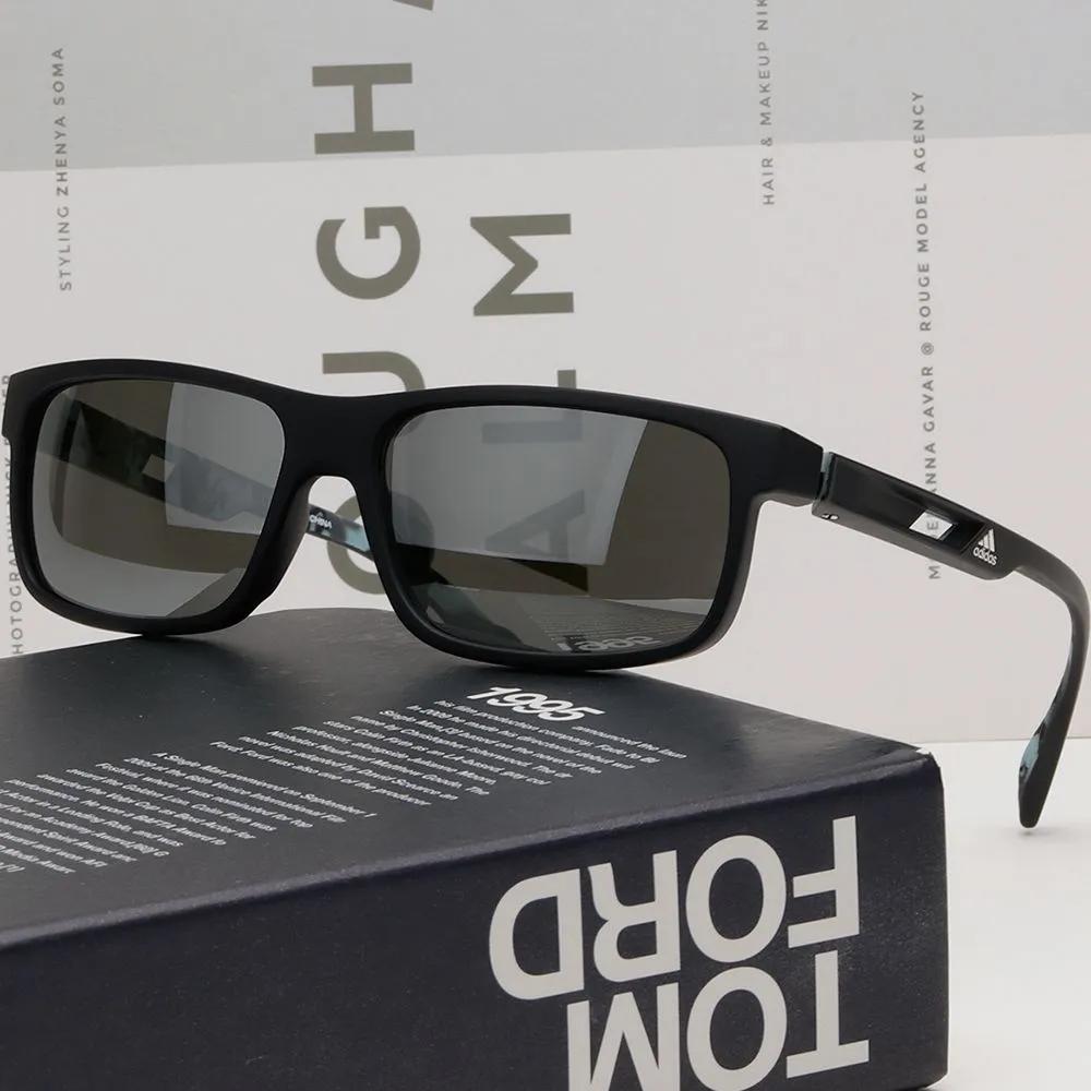 adidas Sports Sunglasses Square Grey Mirror Running Riding Black Fashion SP0023 02C