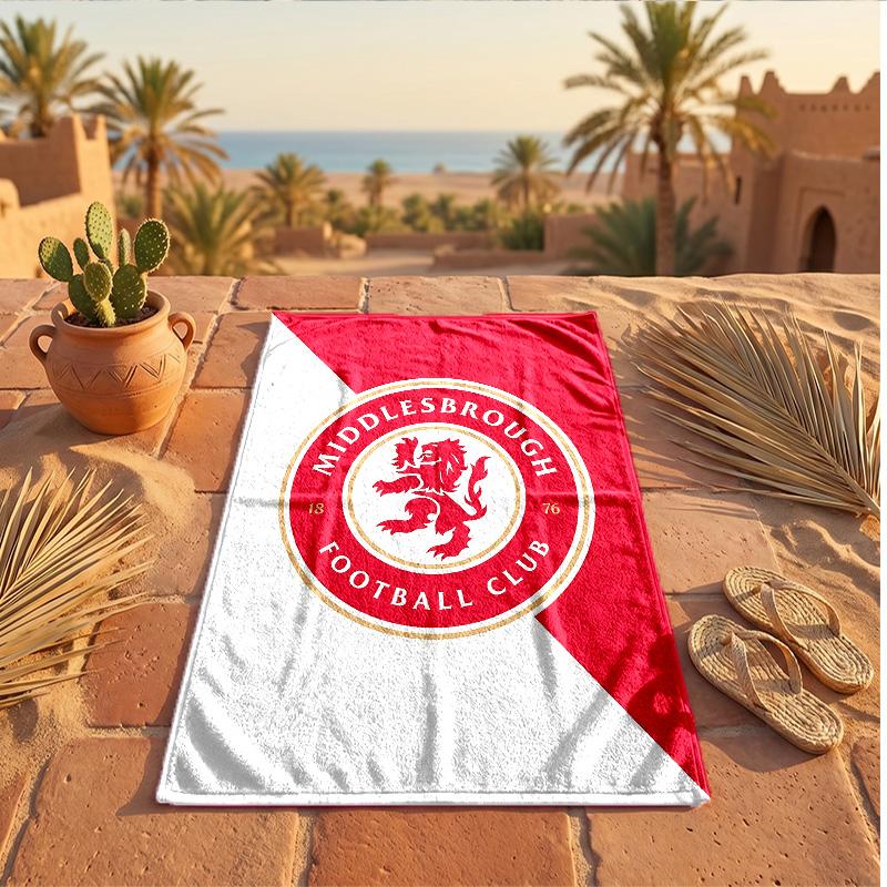 Middlesbrough FC Print Microfiber Beach Towel Quick Dry Absorbent Large Towel For Beach Swimming Travel