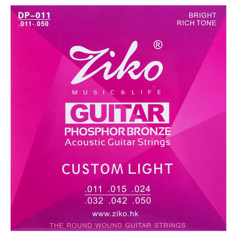ZIKO Acoustic Guitar Strings Set DP 010 / 011 / 012 Steel Core Phosphor Copper String Folk Guitar Accessories