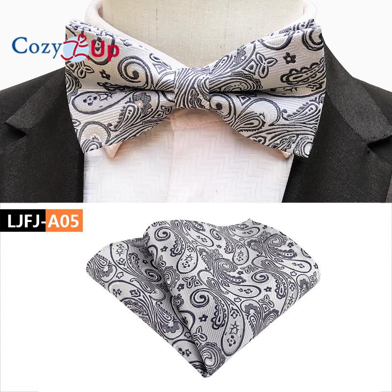 Костюм-двойка с галстуком-бабочкой и нагрудным платком с узором пейсли