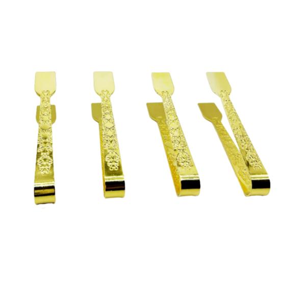 1/2/4 шт. Винтажные металлические щипцы для угля с позолоченной гравированной ручкой, многоцелевой зажим для благовоний, аксессуары для благовоний