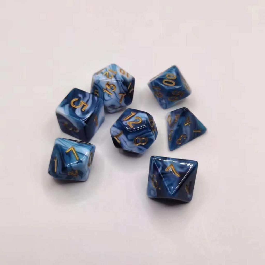 7 шт./лот, многогранные игральные кости из смолы D&D D4 D6 D8 D10 D% D12 D20, многогранные игральные кости TRPG, настольные игры