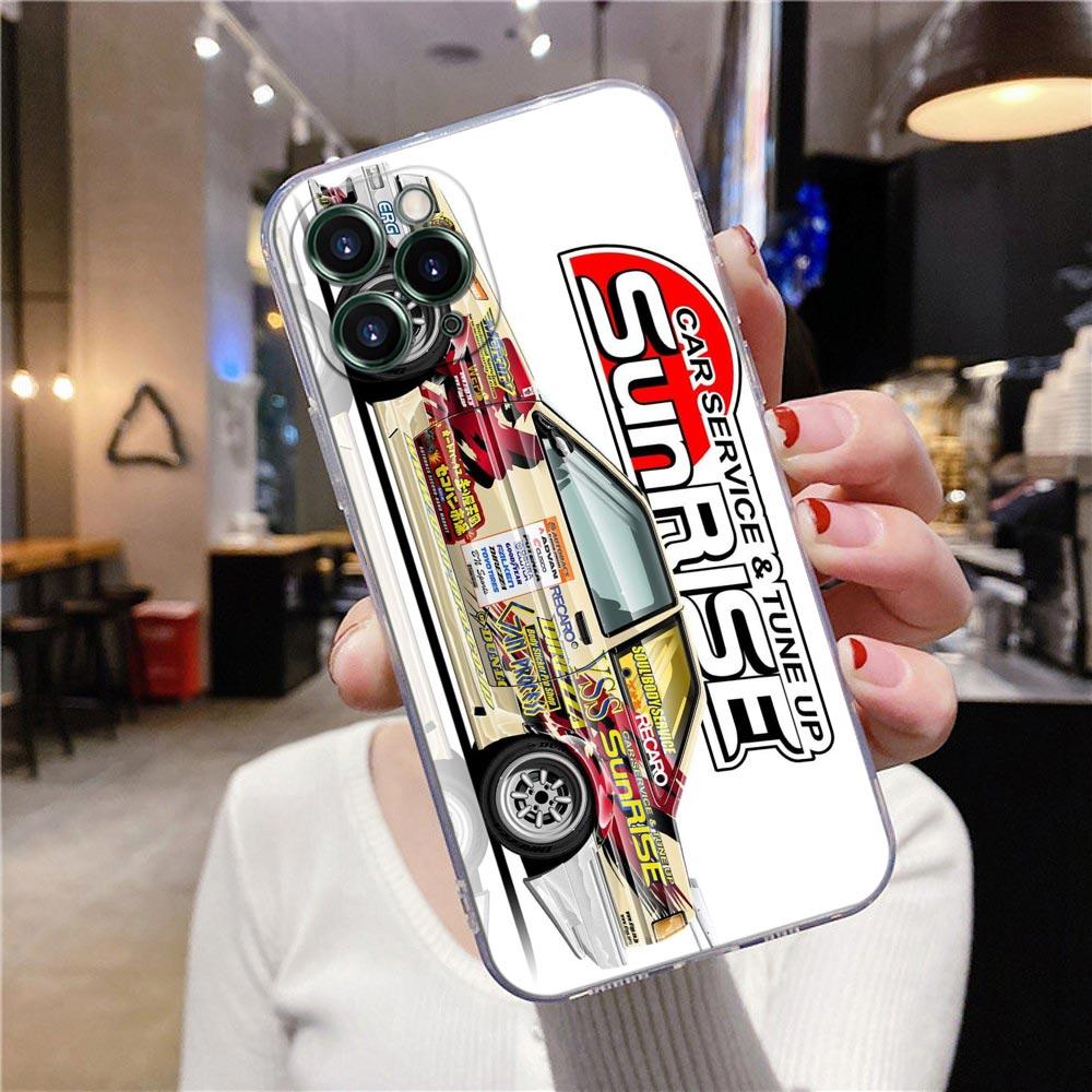 Прозрачный чехол для телефона для Apple iPhone 12 11 13 Pro Max mini XS X XR 6 7 8 Plus SE Чехлы Япония Токио JDM Drift спортивный автомобиль
