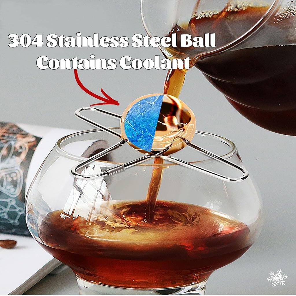 Espresso Cooling Ball Stainless Steel Espresso Coffee Frozen Ball Reusable Cooling Espresso Coffee Tool Ice Spheres Chills Balls