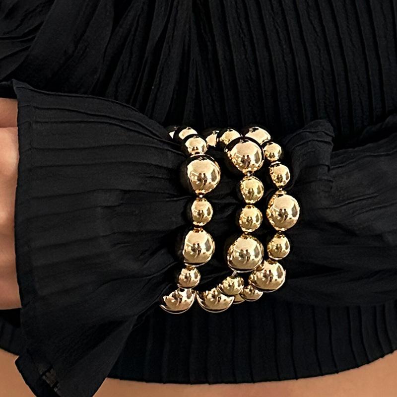 Браслет женский нерегулярный из бусин эластичный браслет европейский и американский имитация жемчуга панк стиль набор украшений