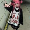 Autumn Winter Y2K Subculture Tshirt Long Sleeve Faux Two Piece Harajuku Loose Punk Tees Casual Rock Emo Grunge Aesthetic Tops