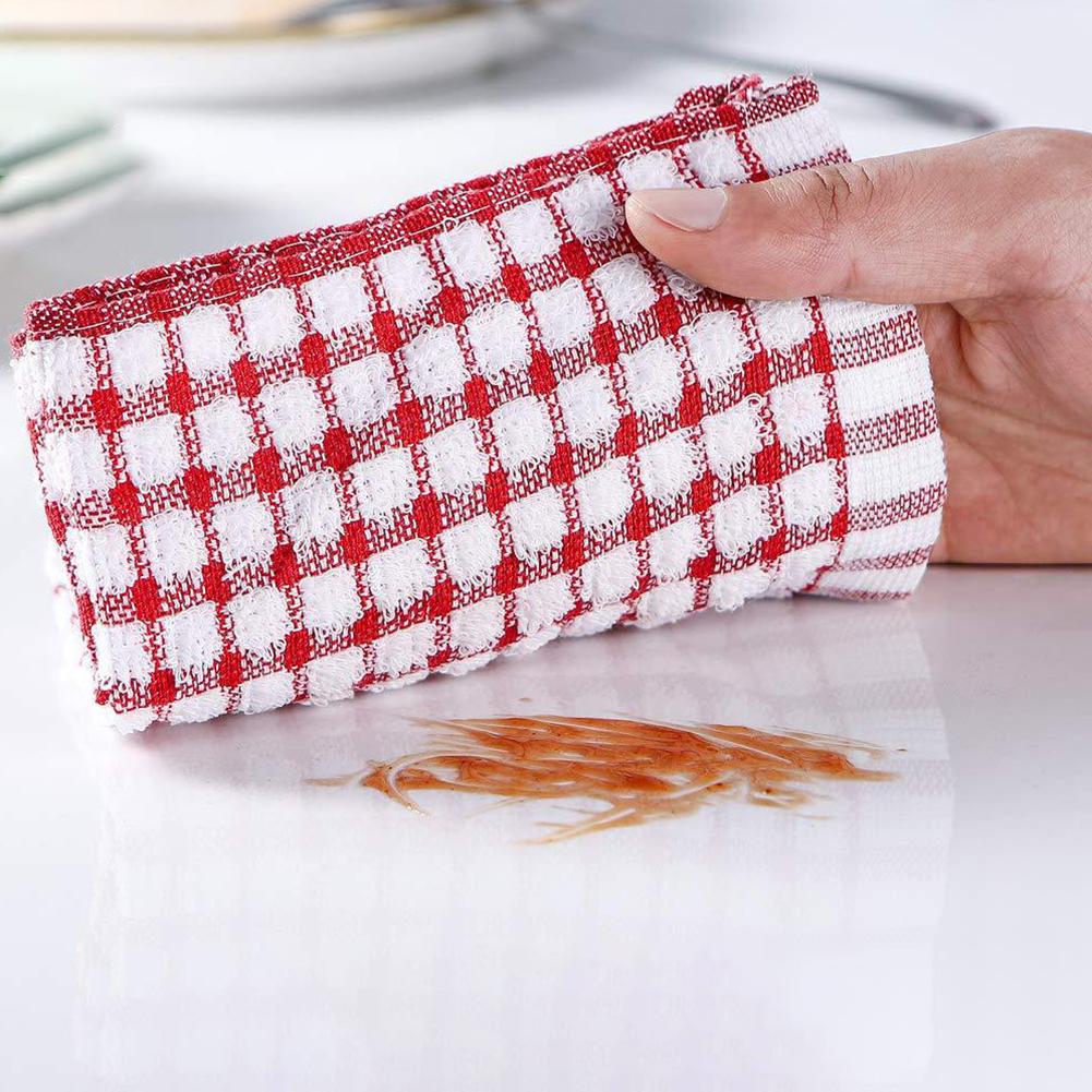 Впитывающие полотенца для рук Хлопковое полотенце для уборки Мягкое клетчатое кухонное полотенце для мытья посуды Быстросохнущие клетчатые полотенца Кухонные принадлежности