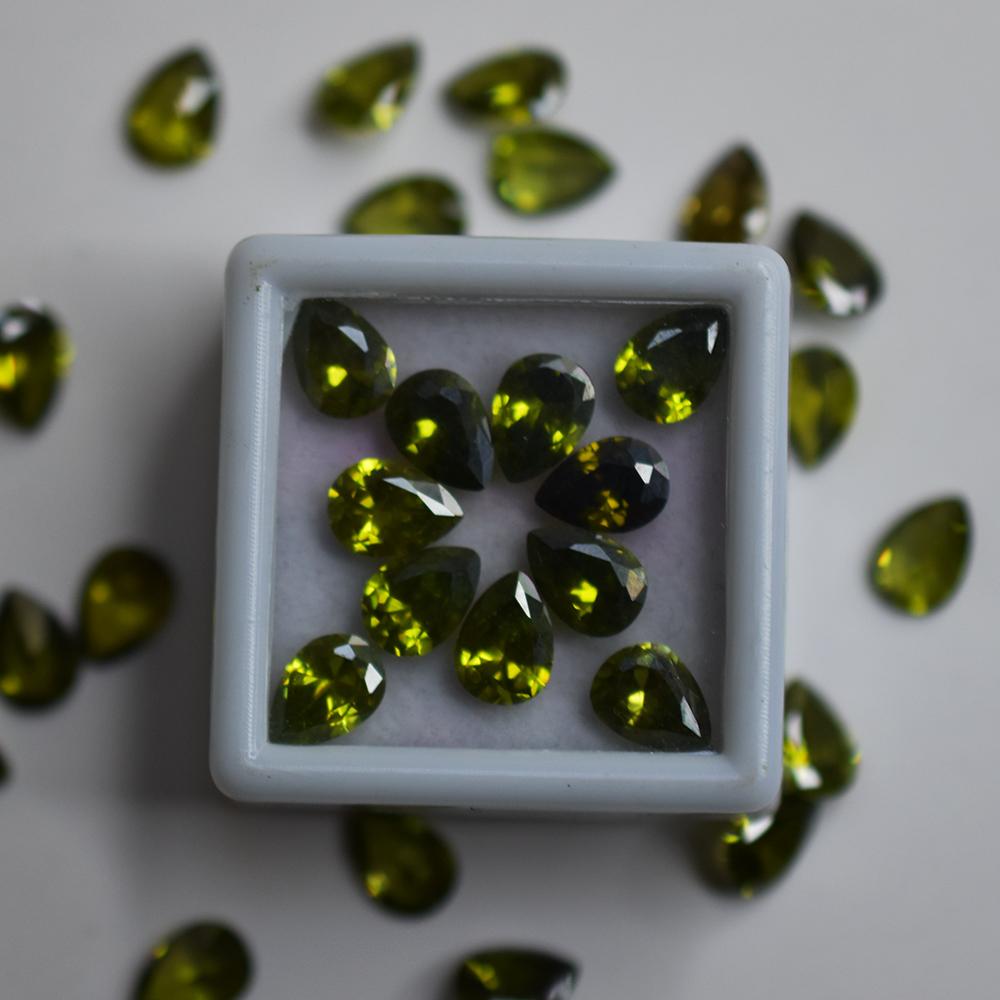 Natural Green Sapphire 7x5 mm Pear Cut 8 Ct Gems Ring Size Lot